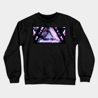 Futuristic triangles, black-pink Crewneck Sweatshirt